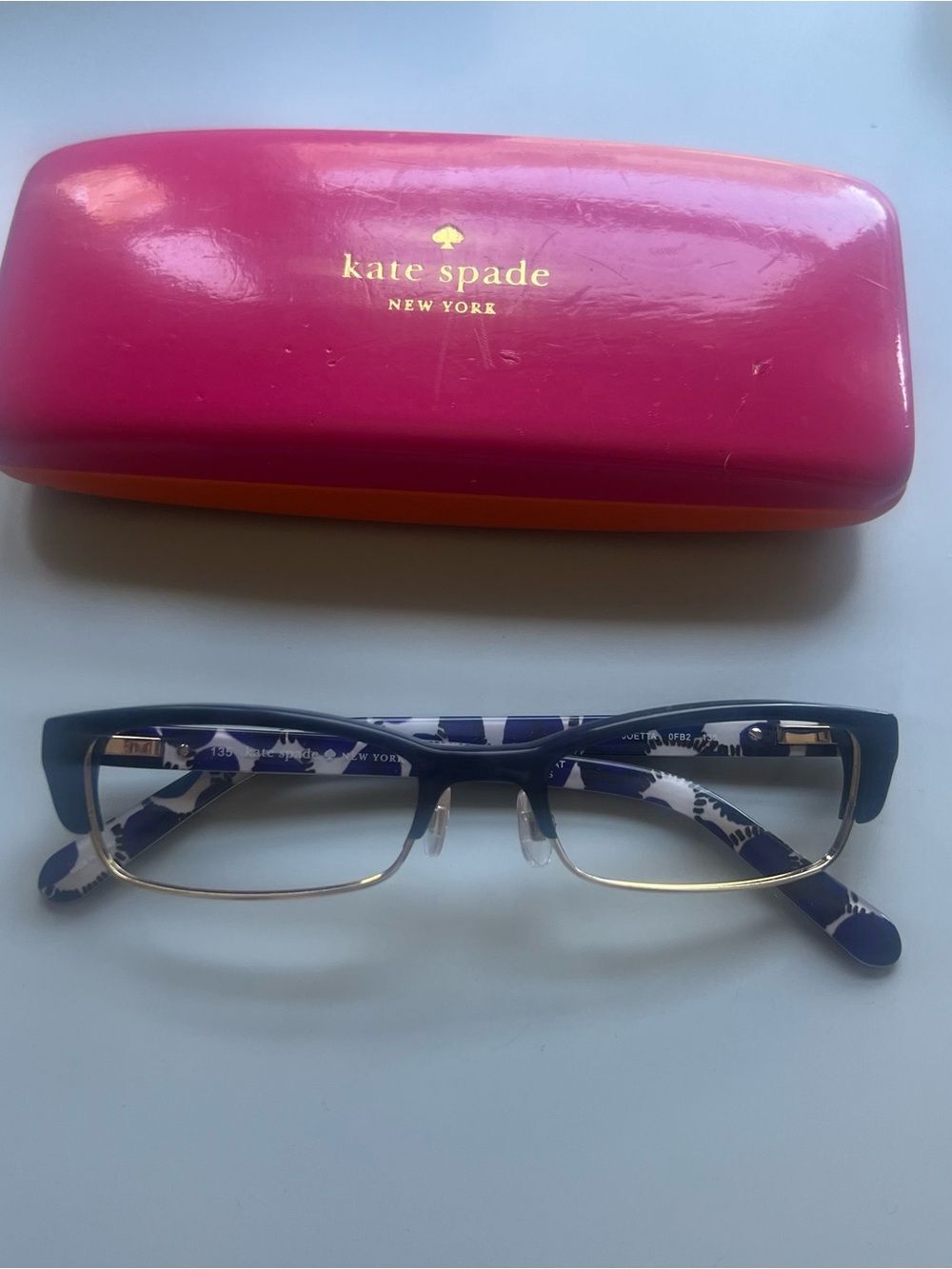 Kate Spade Joetta Reading Glasses with Pink/Orange Branded Case